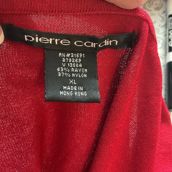 Pierre Cardin Red Semi Sheer Tank XL - Picture 3 of 4